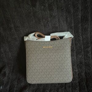 Michael Kors Tan and Brown Crossbody Bag